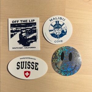 Brandy Melville Sticker Set - Blue, Black, Silver
